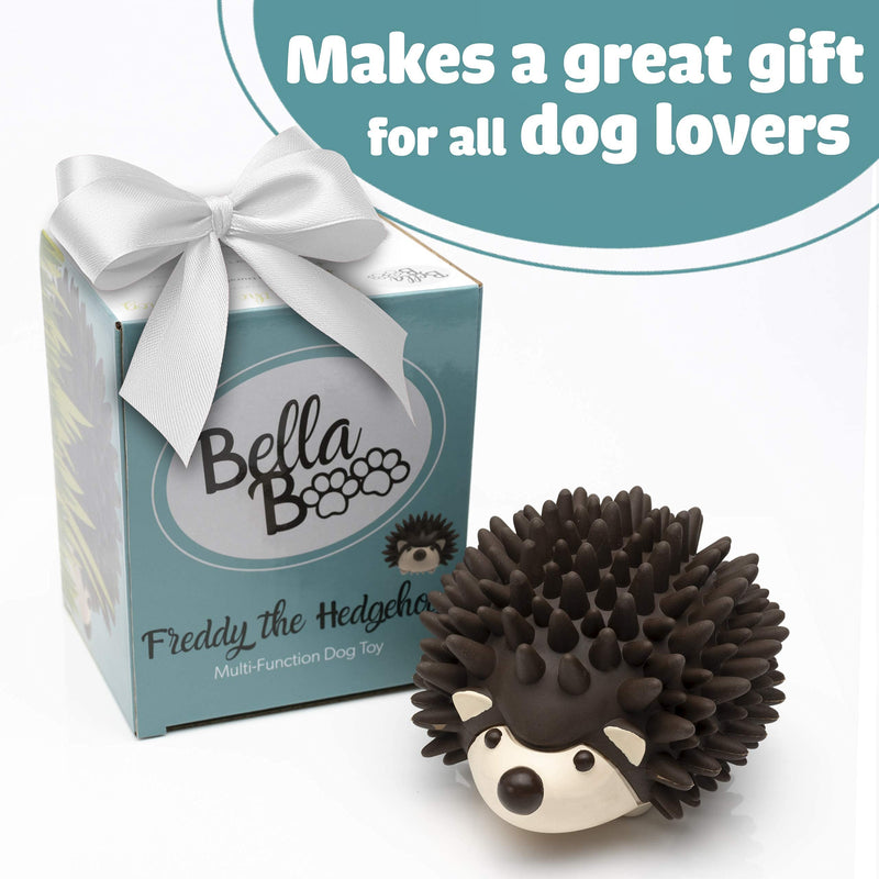 BellaBoo Pets Interactive Dog Toy for Strong Chewers - Freddy The Hedgehog All-in-One Treat Ball + Food Dispensing Slow Feeder Dog IQ Puzzle + Dental Chew Toy for Medium and Large Breed Dogs - PawsPlanet Australia