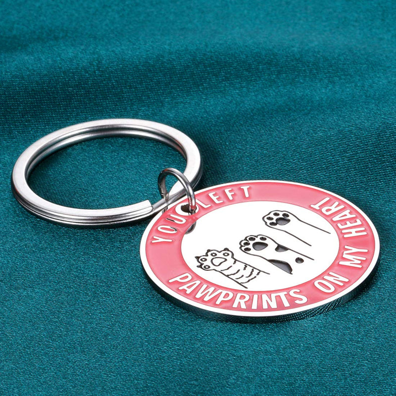 [Australia] - Pet Memorial Gifts Keychain Dog Cat Loss of Pet Sympathy Gifts Family Pet Keepsake Remembrance Comforting Gifts for Women Men Friend Coworker Boss You Left Pawprints On My Heart Keyring Jewelry 