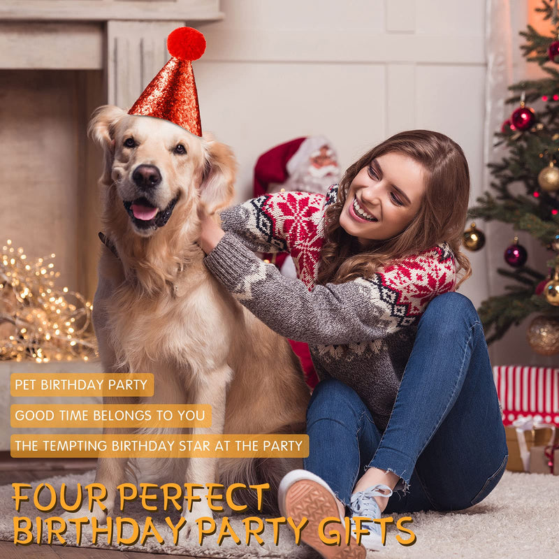 Frienda 4 Pieces Dog Birthday hat for Pets Party Decoration Accessories pet Headband Hats Charms Grooming Accessories - PawsPlanet Australia
