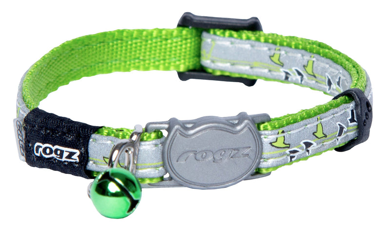 Rogz Nightcat Cat Collar One Size Lime - PawsPlanet Australia