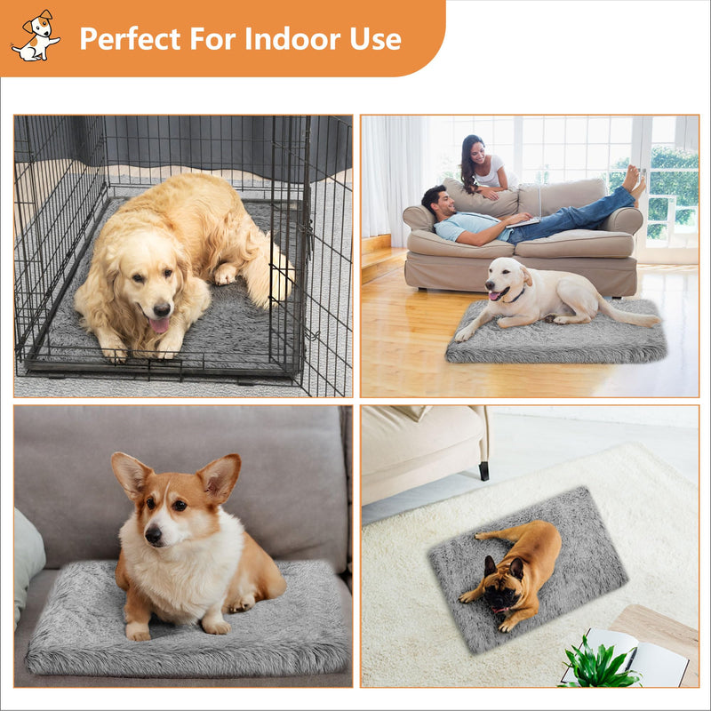 ARVINKEY Orthopedic Dog Bed Medium Washable, Memory Foam Dog Bed and Mattress Mat for Dog Crate, Soft Medium Dog Bed Dog Cushion with Removable Plush Covers, Gray, 75x50x7cm - PawsPlanet Australia