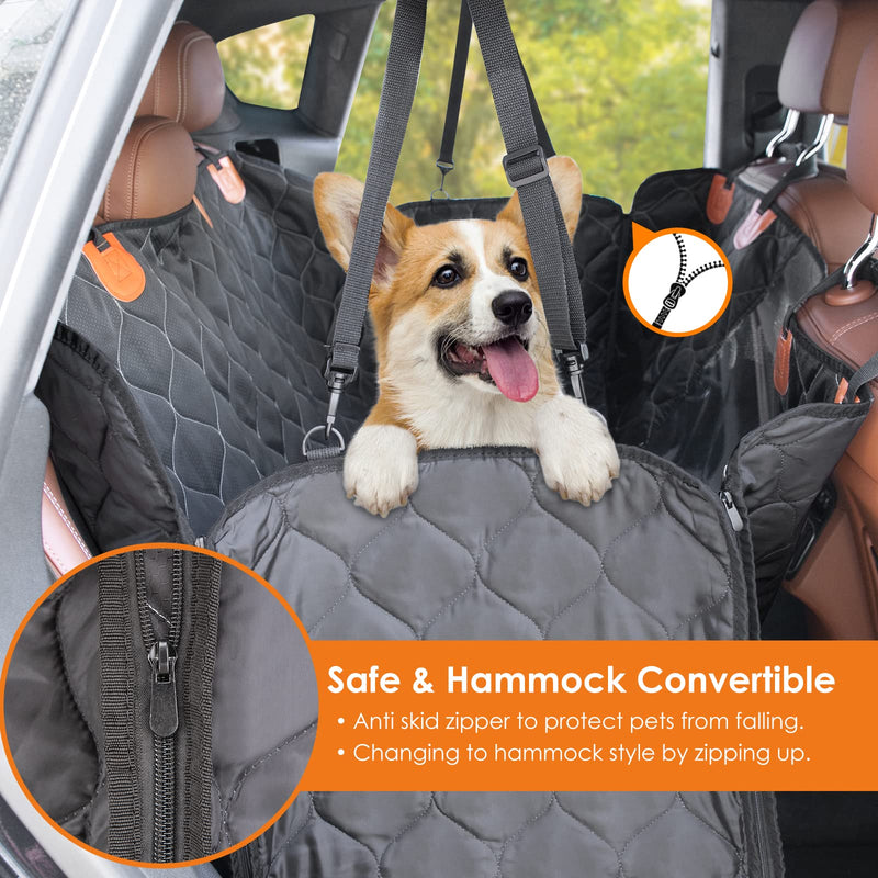 Dog Car Seat Cover Waterproof JOEJOY Dog Car Hammock With Mesh Window And Side Flaps, Back Seat Dog Cover For Dogs Scratch Proof Nonslip Pet Seat Protector Cover For Most Cars/SUV - PawsPlanet Australia