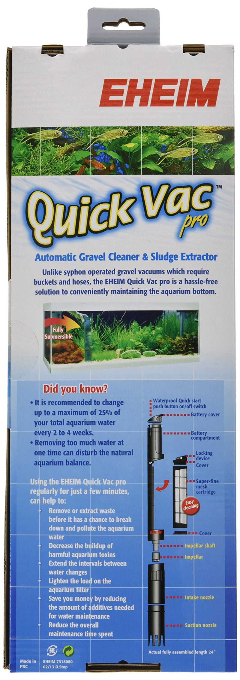 EHEIM Quick Vac Pro Automatic Gravel Cleaner and Sludge Extractor- PetOverstock - PawsPlanet Australia