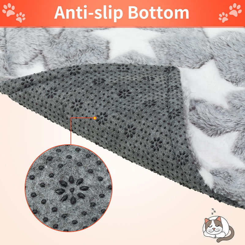 PUPTECK Self Warming Cat Bed Mat Anti-Slip Cat Dog Self Heating Thermal Crate Pad for Cold Days Indoor Outdoor Elk&Snow Flake - PawsPlanet Australia