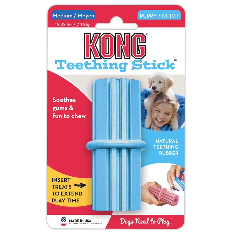 KONG - Puppy Teething Stick - Teeth Cleaning Dog Chew Toy (Assorted Colours) - For Medium Puppies - PawsPlanet Australia