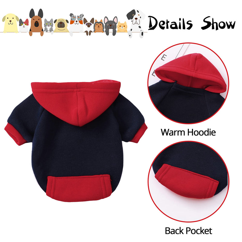 Dog Clothes Sweater for Small Dogs Girl Boy Puppy Pet Sweatshirt Hoodie Black - PawsPlanet Australia