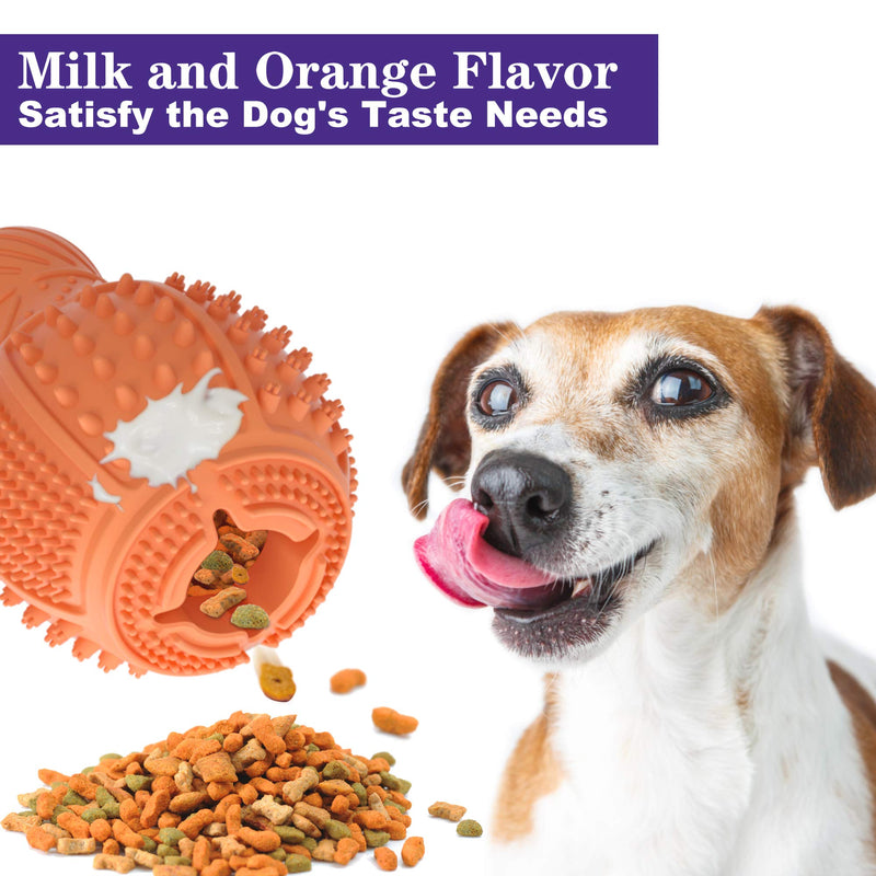 [Australia] - KLOMIER Dog Chew Toys for Aggressive chewers,Puppy Dog Teething Puzzle Treats Ball Toys for Boredom Chews,Durable Rubber Interactive Tug Dog Toys with Strong Suction Cup Power for Large Small Dogs Giant/Up to 75 lbs Orange-Purple 