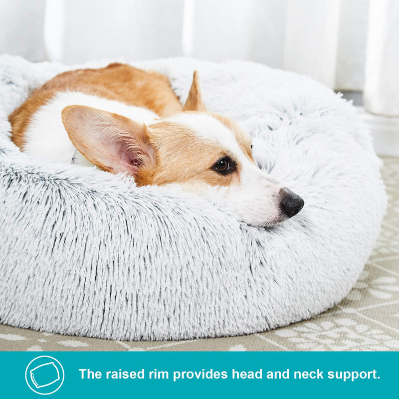 Toozey Calming Dog Bed, Donut Dog Bed with Premium Fluffy Plush, Anti Anxiety Dog Bed with Removable Inner Cushion, Easy to Clean, Non-Slip Waterproof Bottom, for Large Medium Small Dogs and Cats - PawsPlanet Australia