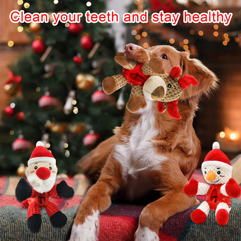 Chew toy for dogs, Christmas toy for dogs, squeak toy dog with cattle scent, interactive natural rubber dog toy for small and medium dogs, aggressive chewing Christmas moose - PawsPlanet Australia
