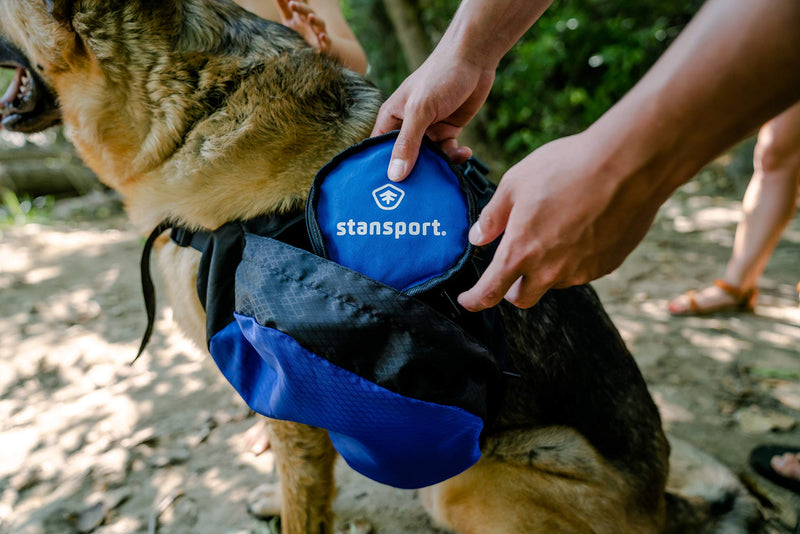 [Australia] - Stansport Saddle Bag for Dogs, Blue with Black Trim, 13" L x 10" W 