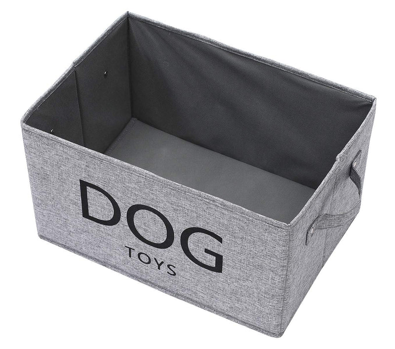 Geyecete Canvas Dog Toy Basket - Pet Toy and Accessory Storage Bin Collapsible Organizer Storage Basket-DOG-Snow Gray Snow Gray - PawsPlanet Australia