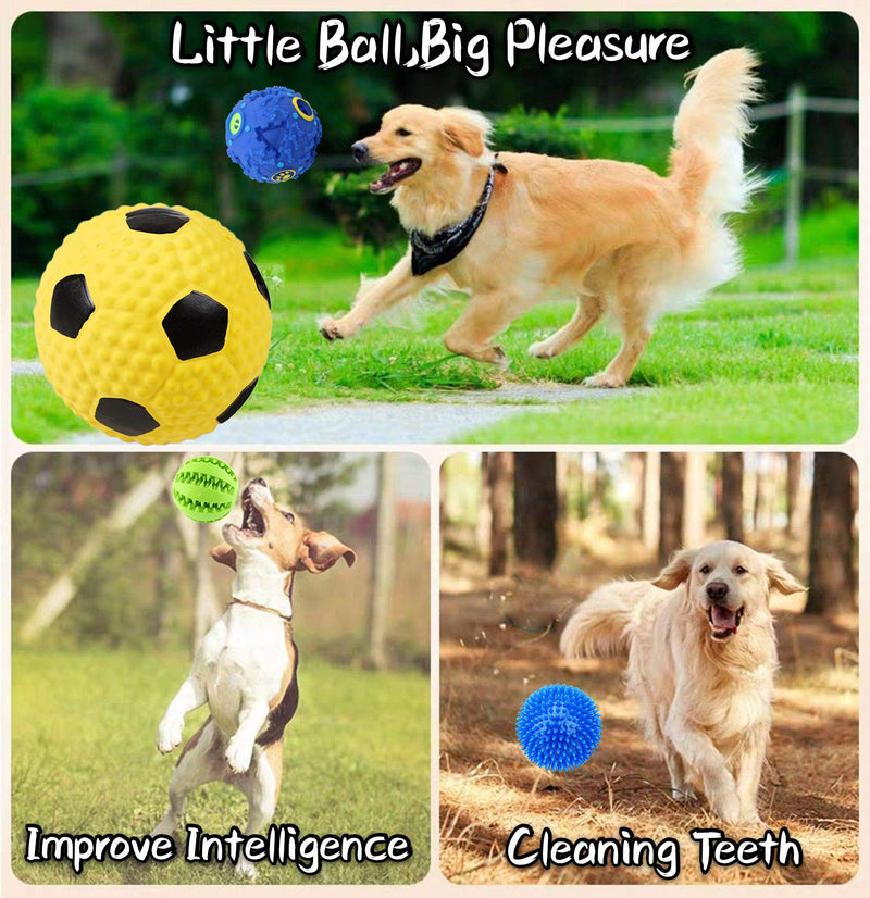 4 Different Functions Interactive Dog Toys,Dog Puzzle Toys,IQ Treat Ball for Small Medium Large Dog,Dog Squeaky Balls,Dog Chew Toys Durable,Food Treat Dispensing Toys (Blue&Green&Yellow) Blue&Green&Yellow - PawsPlanet Australia