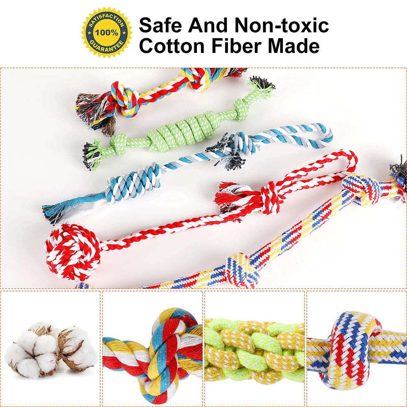 Karhood Dog Rope Toys for Aggressive Chewers Medium to Small Dogs Puppy Teething Chew Toys (Set of 11) - PawsPlanet Australia