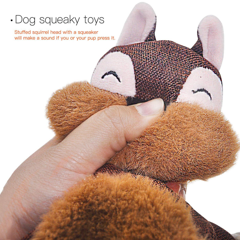 [Australia] - Vitscan Durable Dog Toys for Aggressive Chewer Squeak, Indestructible Dog Toys Tough Dog Squeaky Toys No Stuffing Crinkle Dog Toy, Rope Knots Puppy Chew Toys Sturdy Squirrel Dog Toy 