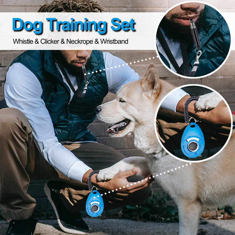 Dog Clicker Whistle Training Kits with Wrist Strap, Durable Lightweight Easy to Use, Pet Training Clicker for Cats Puppy Large Small Medium Dogs - PawsPlanet Australia