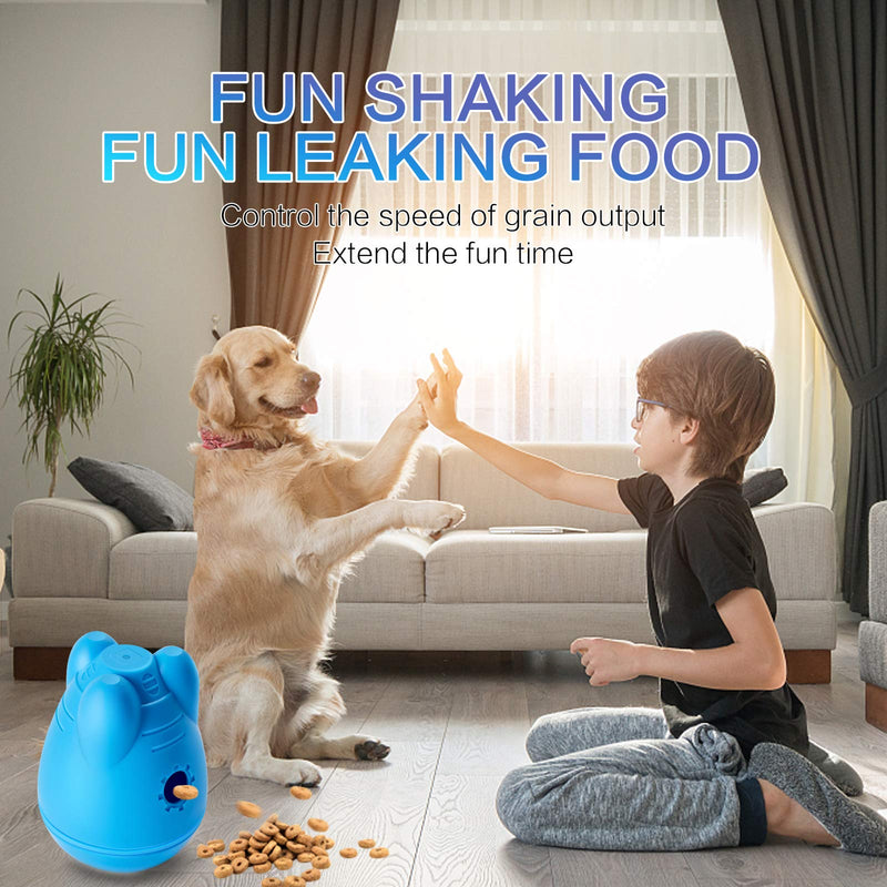 Treat Dispensing Dog Toys, IQ Dog Treat Ball for Dog Treat Dispensing Toy, Dog Treat Toy Interactive Wobble Dog Puzzle Toys for Large/Medium Dog (Tumbler) (Blue) BLUE - PawsPlanet Australia