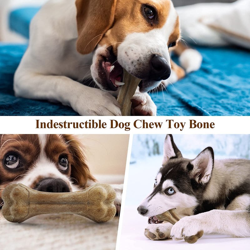 Chew Dog Toys,Natural Wood Powder Thigh BoneLong Lasting Lndestructible Dog Chew Toys Multifunctional Teeth Cleaning and Gum Massage Fit Dog Toys for Puppy Medium Dog Large Tough Dog Toys - PawsPlanet Australia