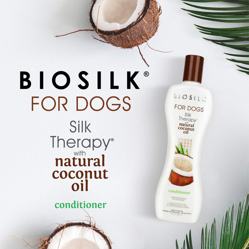 BioSilk for Dogs Silk Therapy Dog Shampoo with Organic Coconut Oil | Coconut Dog Shampoo, Sulfate and Paraben Free Conditioner - PawsPlanet Australia