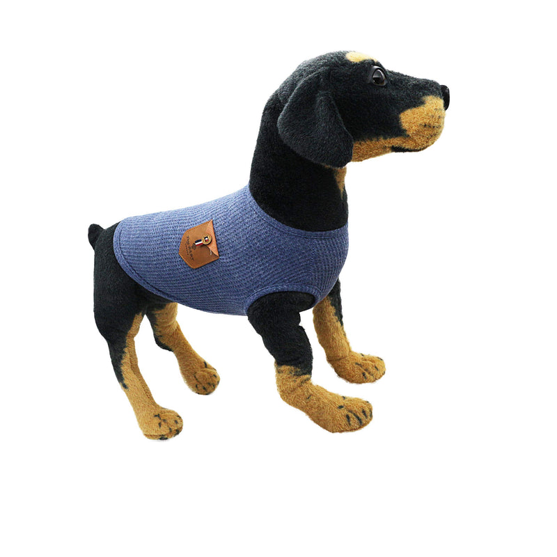YAODHAOD Minimalist Dog T-Shirt, Dog Cat Clothes, Blue and Gray, 100% Cotton, for Mini Dog, Small Dog and Cat (2pack) (M(Mini Schnauzer and Chihuahua)) M(Mini Schnauzer and Chihuahua) - PawsPlanet Australia