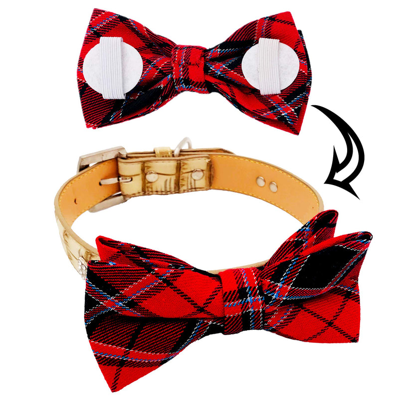 PET SHOW 10pcs Plaid Large Dogs Collar Attachment Bow Ties Embellishment Medium Dog Cat Collar Charms Accessories Bulk Slides Bowties for Birthday Wedding Parties - PawsPlanet Australia
