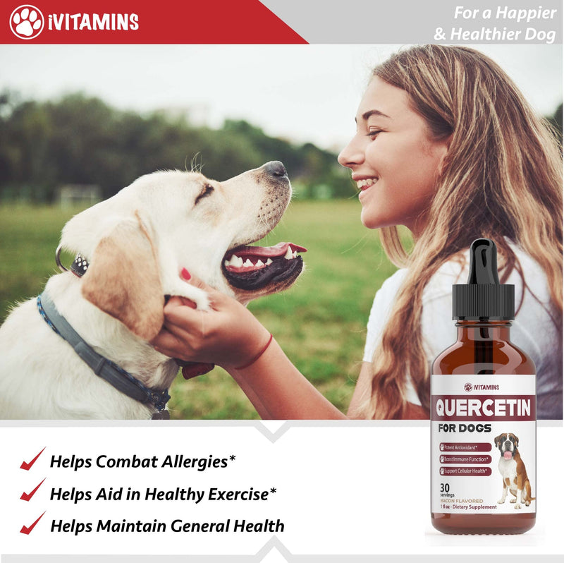 Quercetin for Dogs | Dog Allergy Relief | Quercetin for Dogs Allergies | Dog Allergy | Quercetin | Dog Allergy Support | Quercetin Dog | Dog Allergies | Quercetin Supplements | 1oz: Bacon Flavor - PawsPlanet Australia