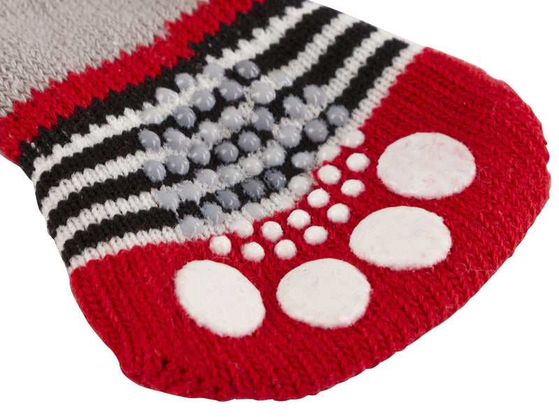 Kerbl Bruno Dog Socks, Large, Grey/Red - PawsPlanet Australia