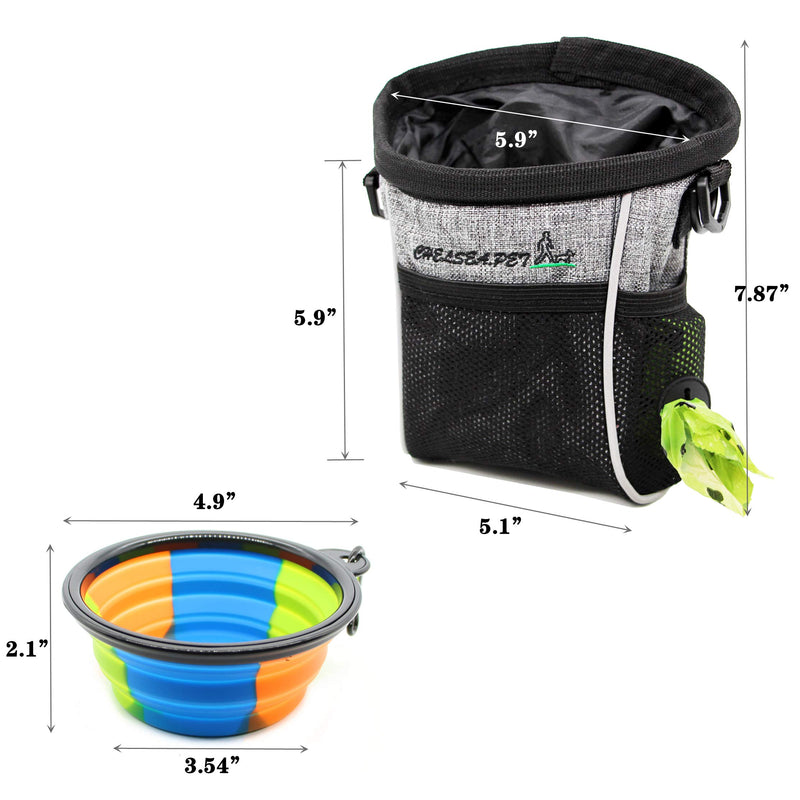 2 Pack Dog Treat Training Pouch,Puppy Treat Bag with Waist Belt Shoulder Strap Waist Clip Collapsible Dog Bowl,Three Wearing Methods, Easy to Carry - Pet Snacks, Dog Toys, Personal Belongings - PawsPlanet Australia