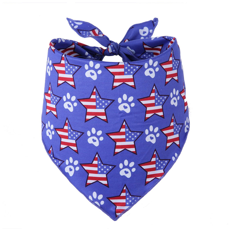 [Australia] - BoomBone 4th of July Dog Bandana 2 Pack Triangle Bibs Scarf for Small to Large Dogs L 