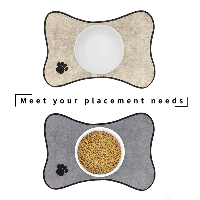 Ptlom Dog and Cat Medium and Small Placemat, Pet Food and Water Mat Suitable for Medium and Small Pets, Prevent Water and Food from Spilling, Cotton Grey - PawsPlanet Australia