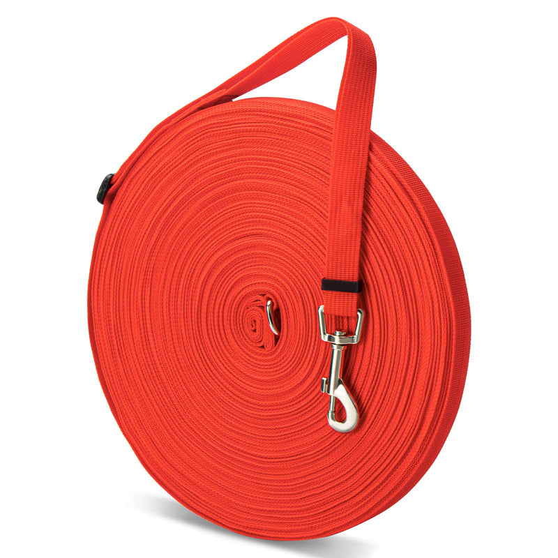 Training Lead for Dogs, Ansontop Dog Training Lead en Nylon Leash for Large Medium & Small Dogs for Camping Backyard Tracking Training, Play, Running with Metal Components Red (30m/100ft) - PawsPlanet Australia