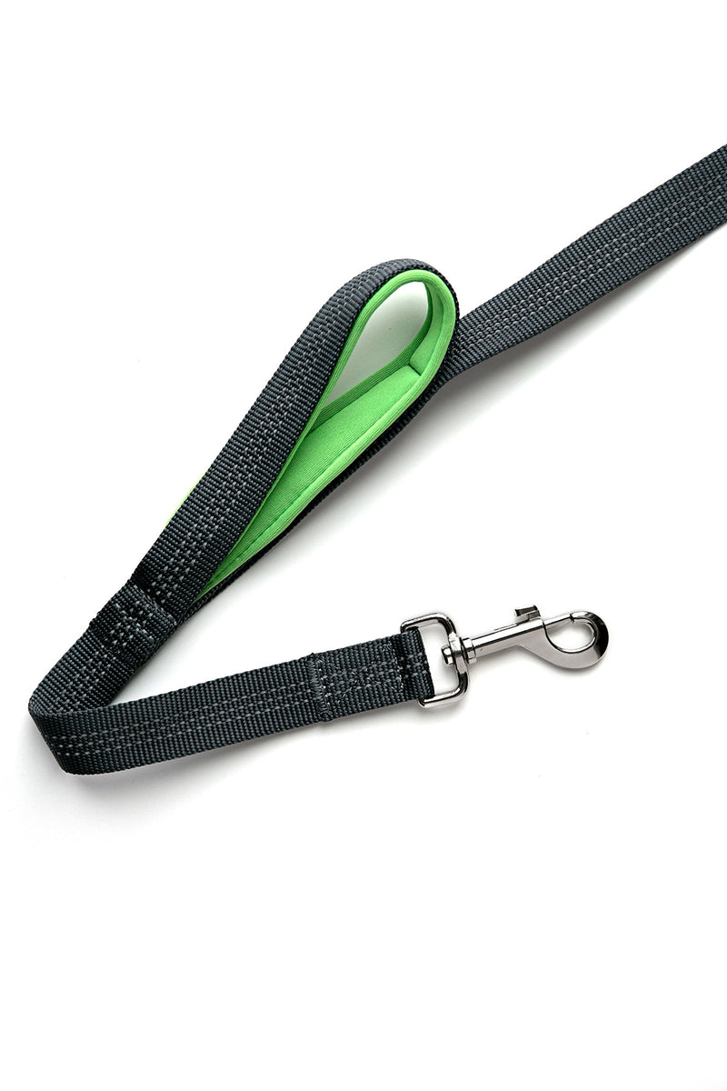 [Australia] - Mighty Paw HandleX2, Dual Handle Dog Leash - 6 Feet, Premium Quality Reflective Leash with 2 Handles. Grey/Green 