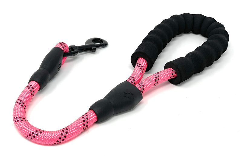 [Australia] - STJ Company Short Training Traffic Leash for Dogs l Teach Them to Walk Without Pulling l 18 Inch Rock Climbing Rope with Swivel Metal Snap-Bolt l Take Your Pup Near Crowds 18" Pink 