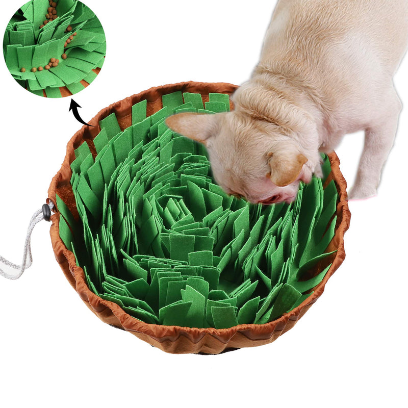 Famibay Snuffle Mat Dogs Feeding Mat Nosework Smell Training Mat Pets Snuffle Bowl Treat Dispenser Puzzle Toy for Slow Eating Stress Release Adjustable Size Washable and Portable (Green) Green - PawsPlanet Australia