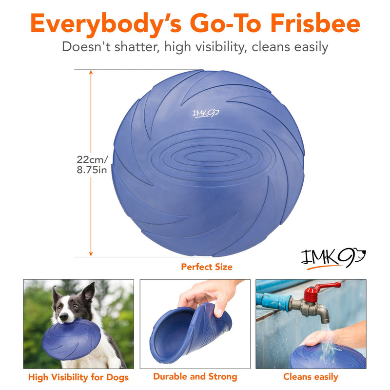Dog Frisbee Toy - Soft Rubber Disc for Large Dogs - Frizbee for Aggressive Play – Heavy Duty Durable Frisby for Pets – Lightweight, Interactive Flying Toy for Training Fetch, Tug of War, Catch - PawsPlanet Australia