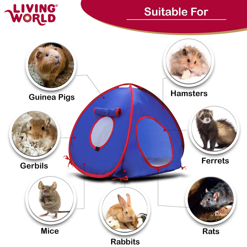 Living World Tent for Pets, Blue/Red - PawsPlanet Australia