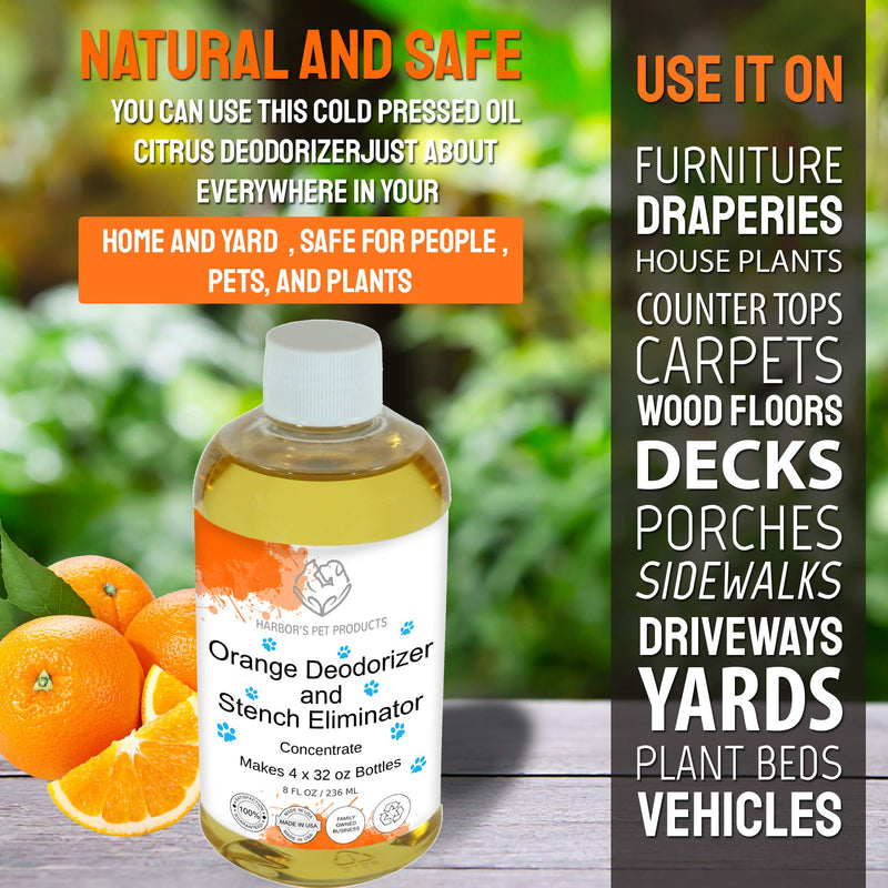 [Australia] - Harbor's Orange Deodorizer and Pet Stench Eliminator. Removes Dog & Cat Urine. Instantly Cleans Rugs, Furniture, Mattresses with Pleasant Natural Aroma. Bottle of Concentrate Makes 1 Gal of Spray 