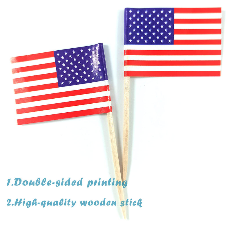 JBCD 200 Pcs USA US Flag Toothpicks American Flags Cupcake Toppers Decorations, Cocktail Toothpick Flag Cake Topper Picks Mini Small Flag Cupcake Pick Sticks United States - PawsPlanet Australia