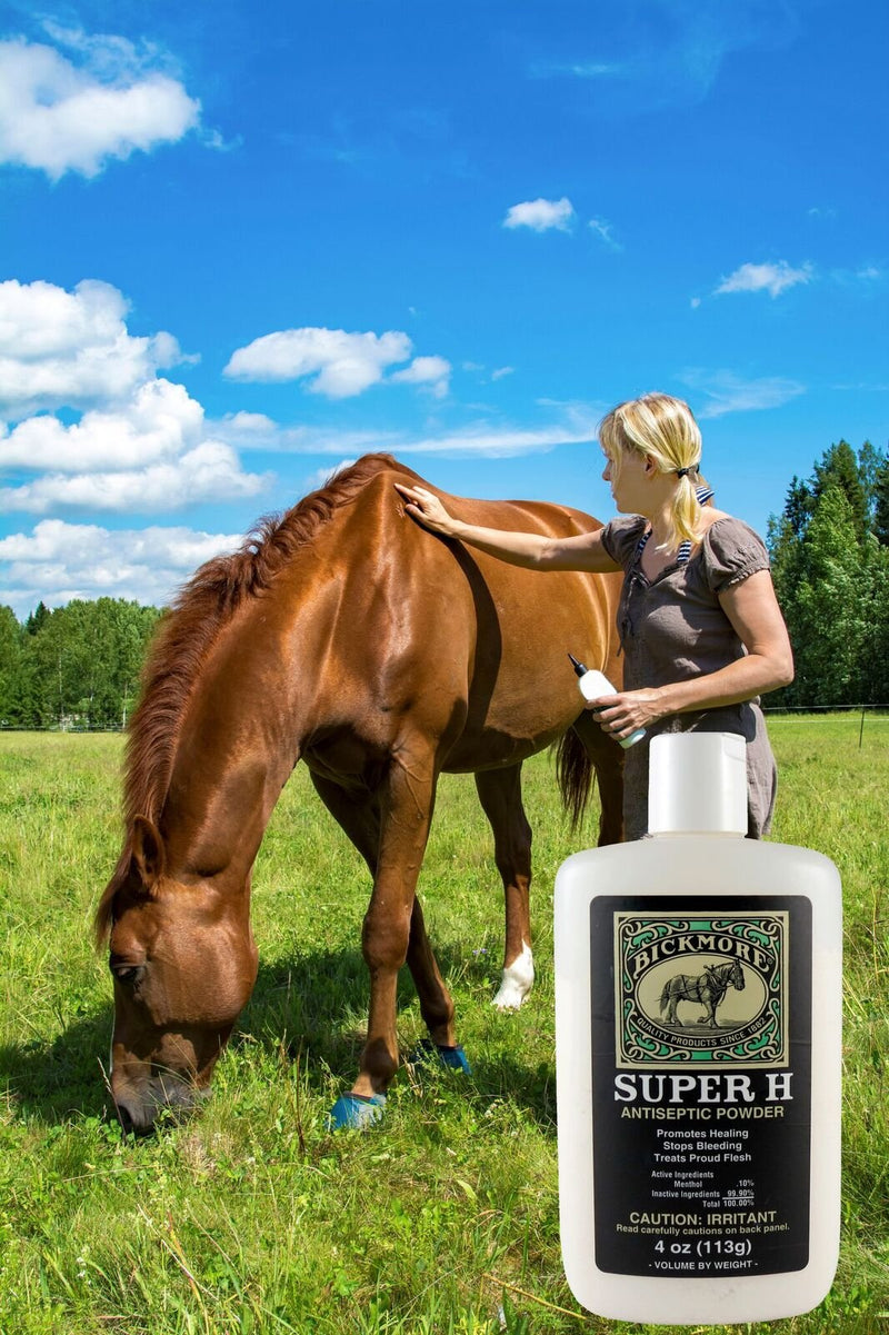 Bickmore Super H Antiseptic Powder for Horses - Quick Healing, Stops Bleeding, Treats Proud Flesh - PawsPlanet Australia