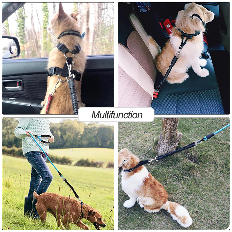 Redamancy dog seat belt for car, 1 piece adjustable seat belt, dog seat belt for car, dog seat belt with elastic shock absorption and strong carabiners, for dogs and cats. Maximum size 75CM - PawsPlanet Australia