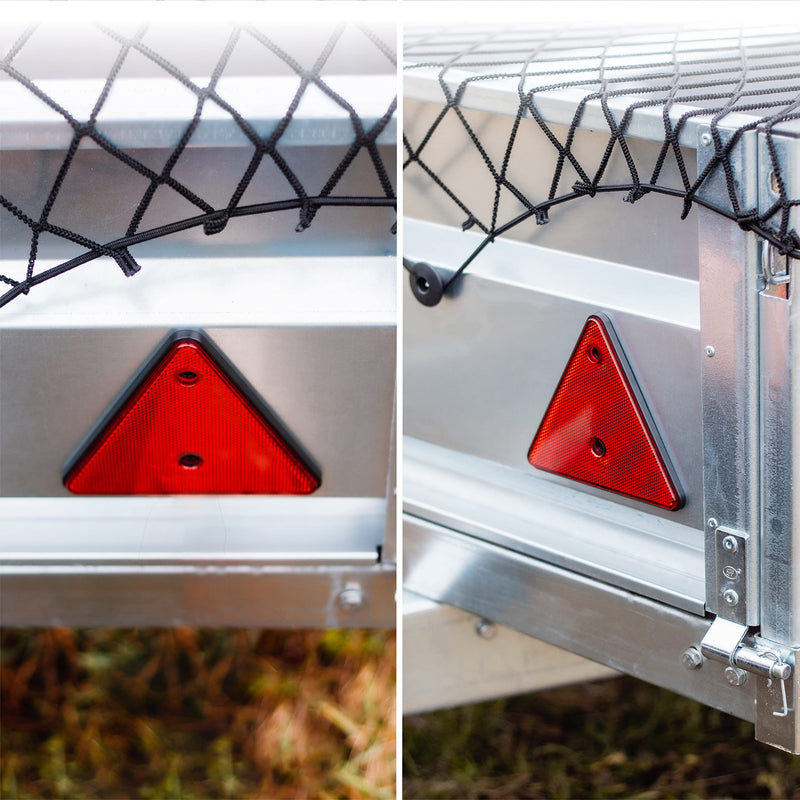 Upgrade4cars Trailer Reflector Set | 2 cat's eye reflectors self-adhesive | Reflector triangle red - PawsPlanet Australia