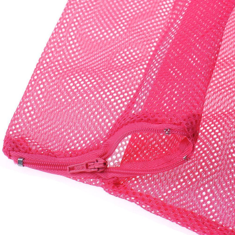 [Australia] - TECH-P Creative Life Adjustable Multifunctional Polyester Cat Washing Shower Mesh Bags Pet Nail Trimming Bags-Pink 