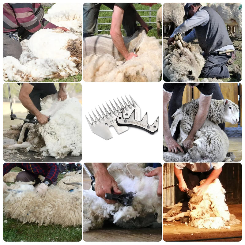 Sheep Blades Shears Kit, Sheep Shearing Combs and Cutters - Metal Sheep Shearing Clippers for Sheep Shears Electric Clippers (Straight) Straight - PawsPlanet Australia