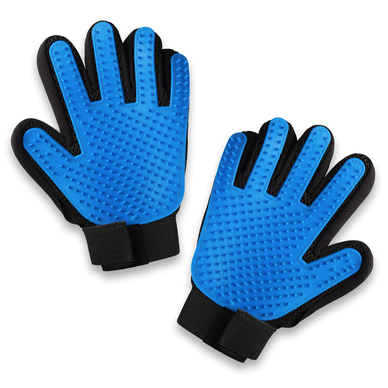 Pets First Dog Grooming Gloves Best Professional Deshedding, Brushing, Cleaning Mitt Tool for Small, Medium or Large Dogs & Cats. Fur & Hair Remover. Prevents Matted Coats. Soft Rubber Bristle Brush - PawsPlanet Australia