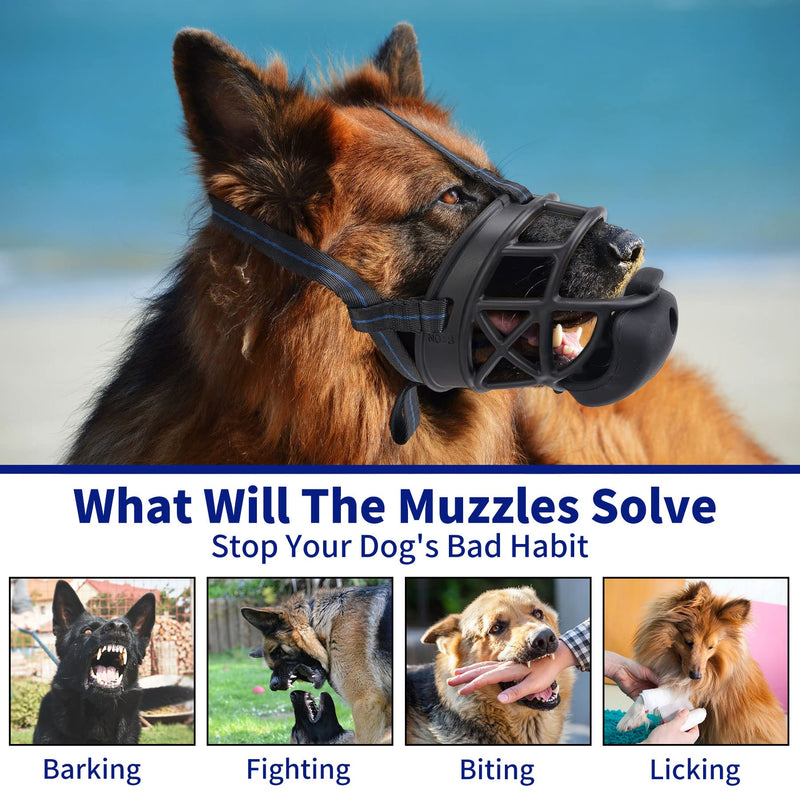 Zeaxuie Humanized Basket Dog Muzzle - with Slow Feeder Pad, Positively Lead Dog to Accept, Adjustable Free Breath Cage Muzzles for Small, Medium, Large & Aggressive Breed, Can be Used with Collar M (Snout 10-12'') - PawsPlanet Australia