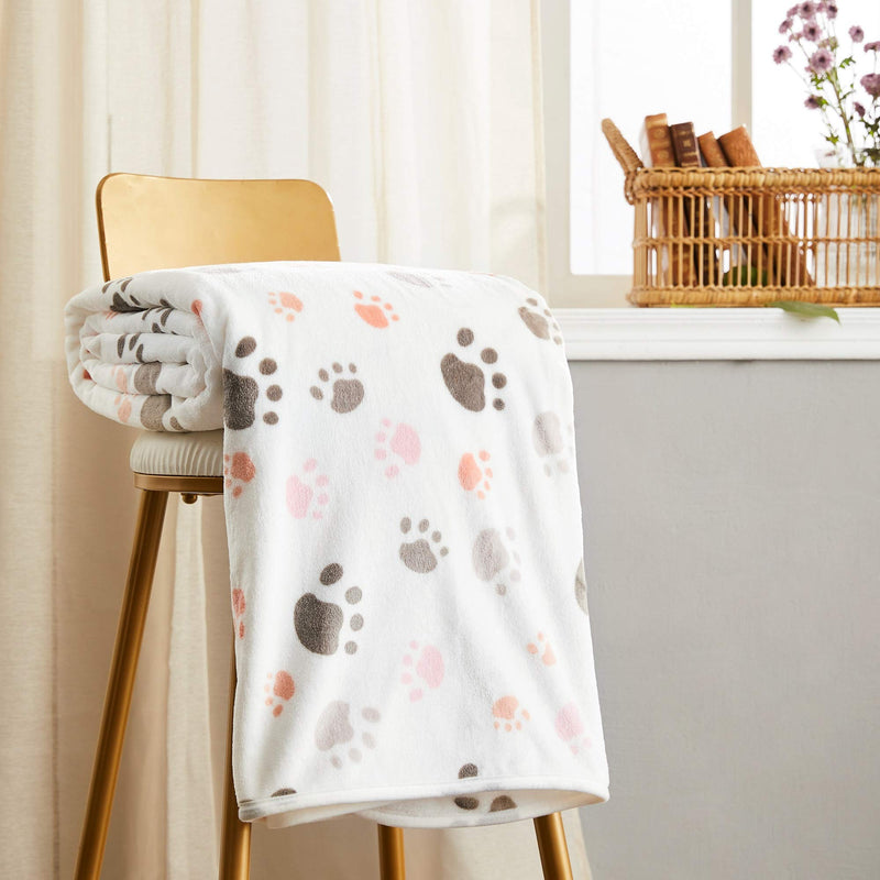 Allisandro Premium Fluffy Durable Dog Blanket, Soft and Warm Fleece Cat Puppy Throw for Small Medium Large Pet, Beige 60 x 80cm M - PawsPlanet Australia