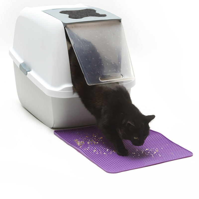 [Australia] - Messy Cats Silicone Litter Mat with Soft Graduated Spikes Purple 
