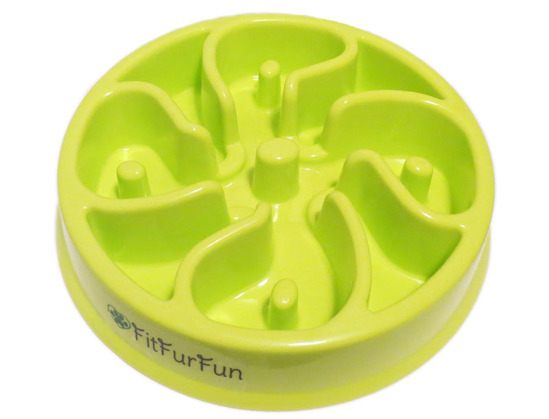 [Australia] - FitFurFun Slow Feed Dog Bowl for Fast Eaters (Promotes Healthy Digestion! Prevents Choking, Bloating, Regurgitation and Overeating!) Green 