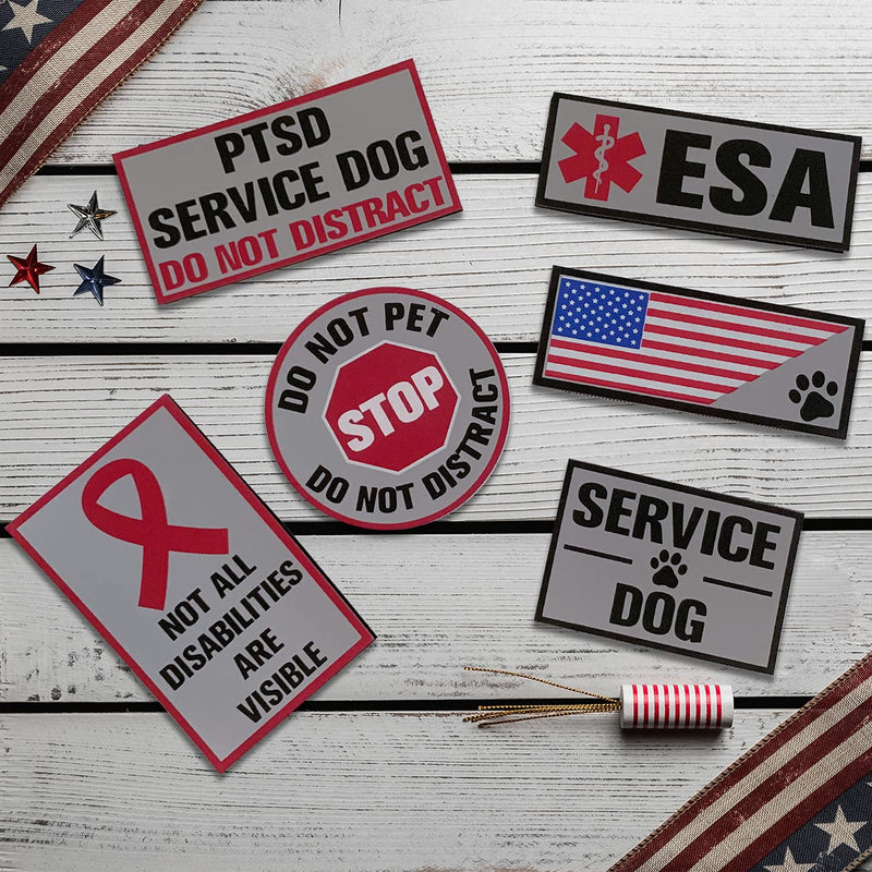 Service Dog Patches Reflective Dog Patches with Hook Backing,Removable Tactical Dog Vest Harness Patches,Dog Patches Set of in Training US Flag with Paw,ESA,Do Not Pet - PawsPlanet Australia