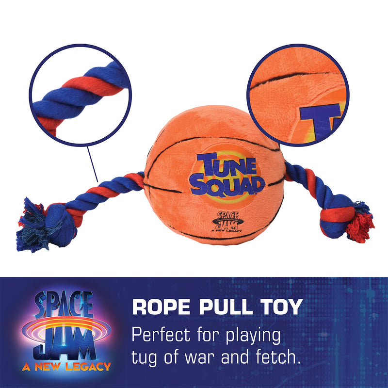 LOONEY TUNES Space Jam 2 Tune Squad Toys, Basketball Dog Toys, Dog Balls, Dog Toy Balls, Dog Rope Toy, Dog Squeak Toys from Looney Tunes Space Jam 2 - Warner Bros Dog Toys - Looney Tunes Toys Basketball Rope - PawsPlanet Australia