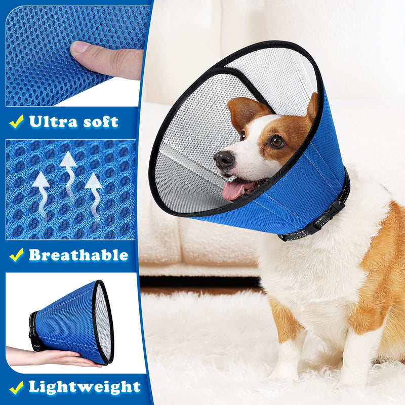 Aomas Soft Dog Cone for Dogs After Surgery, Lightweight Dog Cones for Large Medium Small Dogs, Breathable Elizabethan Collar, Adjustable E-Collars for Dogs (6,Neck: 18''-22'') 6(Neck: 18~22") - PawsPlanet Australia